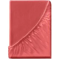 Spannbettlaken "Eco-Jersey-Interlock" aus Bio-Baumwolle 90-100 x 200 cm, koralle – Produktbild 1 von 1