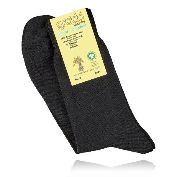 grödo grödo Gemütliche Wollsocken mit Baumwollanteil, alles Bio, für Damen und Herren (3er Pack), Schwarz, – Produktbild 1 von 3