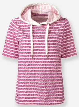 Witt Kapuzenshirt magenta-ecru-geringelt – Produktbild 1 von 1