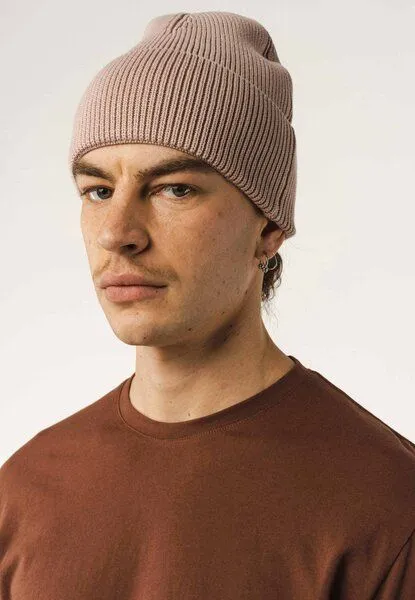 MELA MELA Rippstrick Mütze Style KALI aus 100% Bio-Baumwolle, Rose, – Produktbild 4 von 4