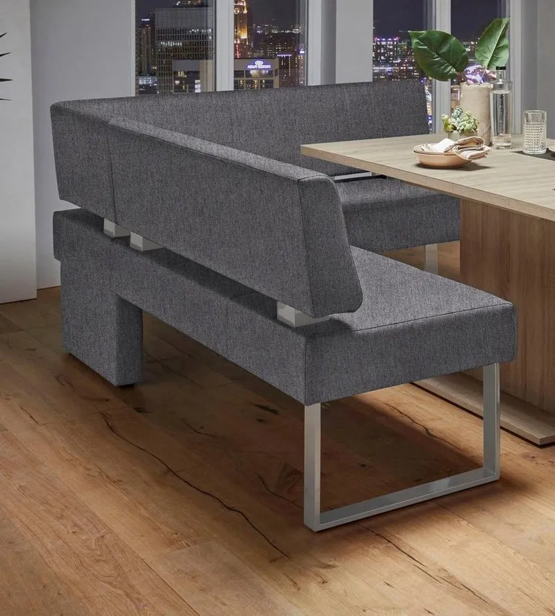 OTTO home Eckbank Rab, in 2 Breiten (180 oder 200 cm), Bezug in verschiedenen Qualitäten, Grau, – Produktbild 4 von 8