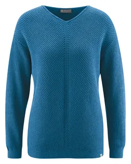 HempAge Hempage Damen vegan Pullover Timeless In Meerblau – Produktbild 1 von 1