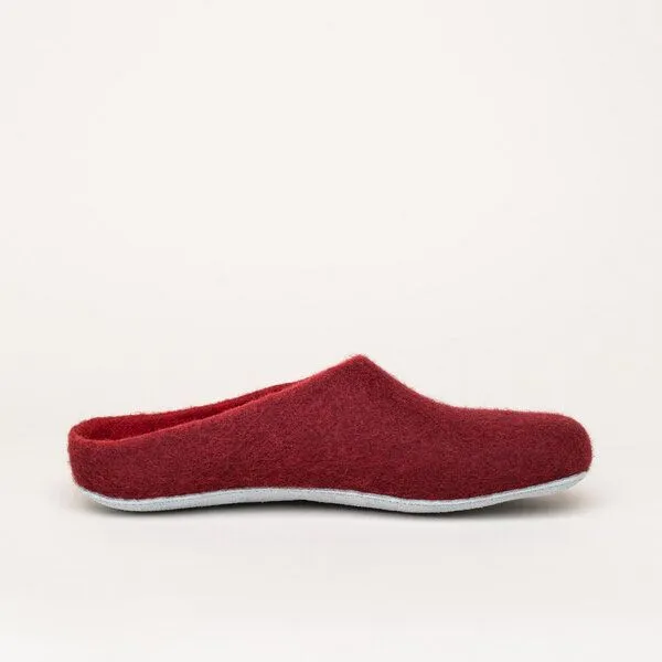 Magicfelt Magicfelt Filz-Hausschuh AP 701 aus 100% Merino-Wolle Pantoffeln für Damen & Herren mit Ledersohle, Dunkelrot, – Produktbild 2 von 4