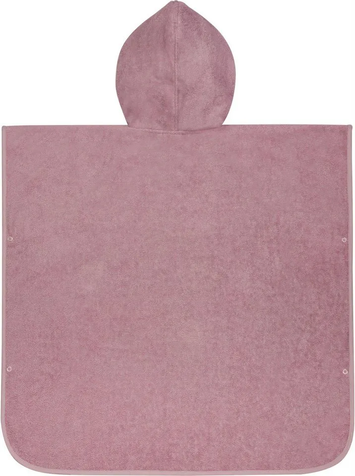 normani Badeponcho Badeponcho aus Bio-Baumwolle für Kinder, Bio-Baumwolle, Kapuze, Schlupf, Kinderbademantel mit Kapuze Strandponcho, Beige|rosa, – Produktbild 4 von 5