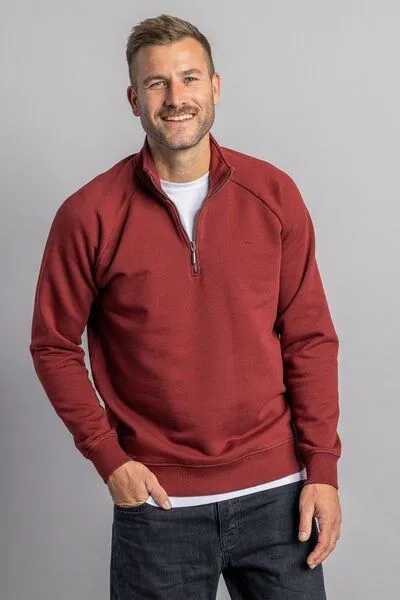 DIRTS dirts Quarter Zip Raglan, Royal burgundy, – Produktbild 1 von 4