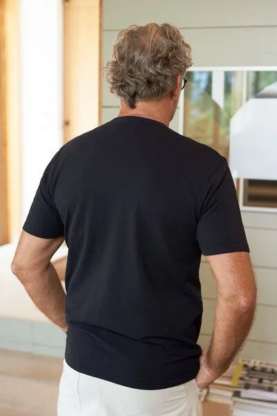 About Companions About Companions Basic T-Shirt LIRON aus Bio-Baumwollpiqué, Schwarz (eco pique black), – Produktbild 2 von 4