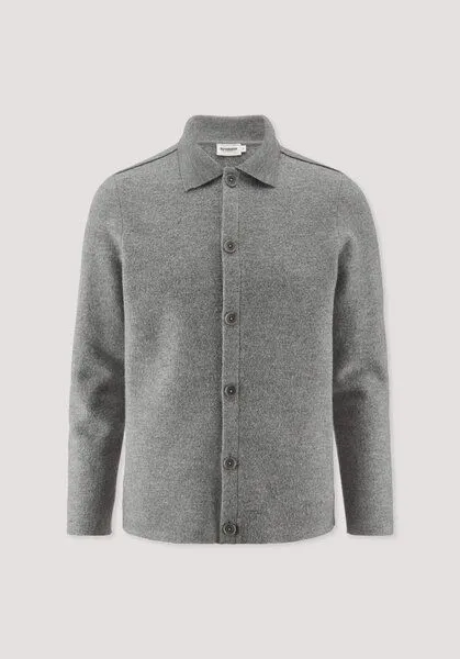 hessnatur hessnatur Strickjacke Regular aus reiner Bio-Merinowolle, Grau, – Produktbild 4 von 4