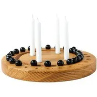 klotzaufklotz klotzaufklotz Adventskalender und Adventskranz mit Baumkerzen, Schwarz-anthrazit, – Produktbild 1 von 2