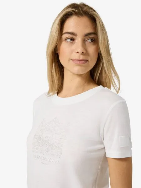 Super.Natural Super.Natural Merino T-Shirt W Mountain Lovers Bio J Tee für Damen, Fresh white/feather grey, – Produktbild 1 von 4