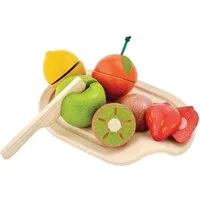 PlanToys PlanToys Früchte, Klettverbindung Kinderküche Zubehör, recyceltes Kautschukholz Maße 19 x 13,5 x 3,1 cm – Produktbild 1 von 1