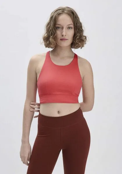 hessnatur hessnatur Bustier Fitted Highneck ACTIVE LIGHT, Koralle, – Produktbild 1 von 4