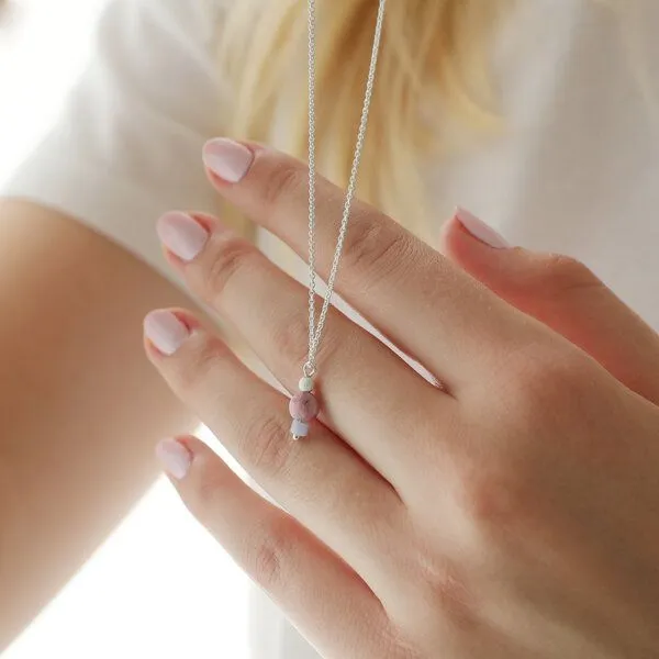 BELLYBIRD Jewellery BELLYBIRD Jewellery Halskette - Anhänger mit Turmalin & Halbedelsteinen, Kette Silber/ Silber vergoldet – Produktbild 6 von 8