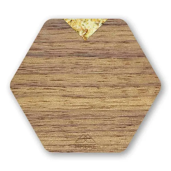 MMore MMore Untersetzer aus Holz - Amerikanischer Nussbaum, Eichenholz und organische Materialien / 4er-Set, Jasmin, – Produktbild 1 von 5