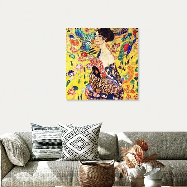 Photocircle Photocircle Poster / Leinwandbild - Gustav Klimt: Frau mit Fächer – Produktbild 4 von 4