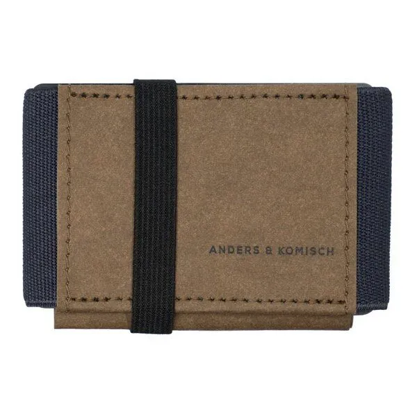 ANDERS & KOMISCH ANDERS & KOMISCH Mini Portemonnaie mit Münzfach MINI CLASSIC - Slim Wallet Braun, Grau, – Produktbild 1 von 4