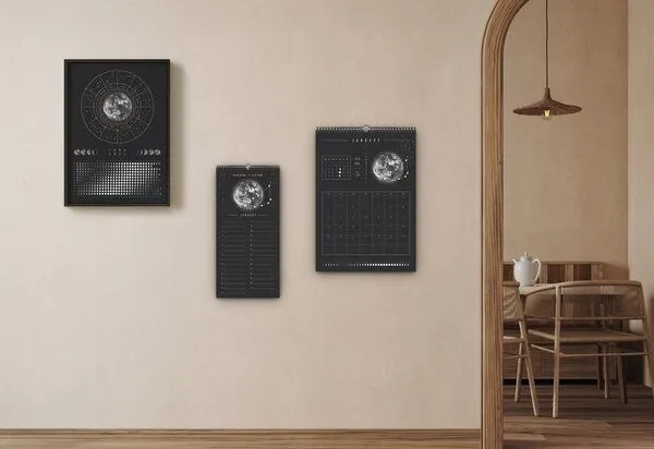 Mondkalender 2027 - Wandkalender A3, A4 - schwarz // ShellyCreates – Produktbild 4 von 4