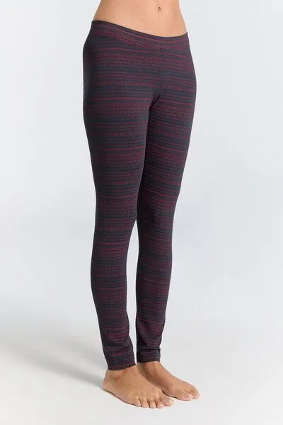 Leela Cotton Damen Leggings aus Bio-Baumwolle 1611"Leela Cotton", Geometrisch-navy-tibetrot, – Produktbild 1 von 3