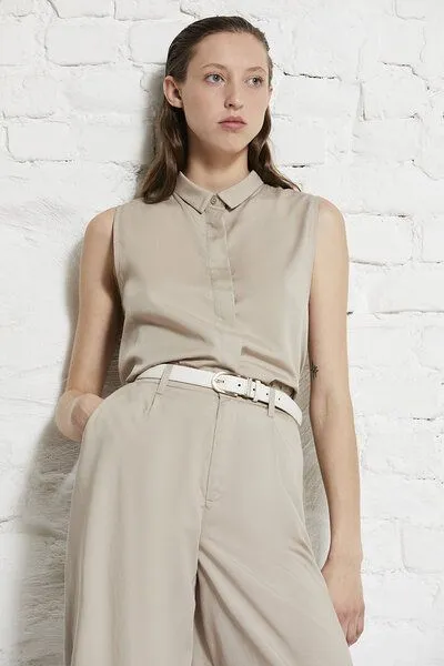 Wunderwerk Wunderwerk Damen Bluse aus Tencel "TENCEL blouse top", Hellbraun (light sand 222), – Produktbild 2 von 4