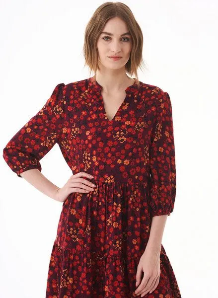 ORGANICATION ORGANICATION Kleid aus LENZING ECOVERO mit Allover-Print, Rot(ditsy flower), – Produktbild 4 von 4