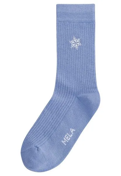 MELA MELA Gerippte Socken Stickerei Bundle, Snowflake / stars, – Produktbild 3 von 3