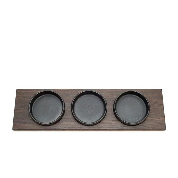klotzaufklotz klotzaufklotz Servierschalen mit Holztablett, Schwarz, – Produktbild 2 von 8