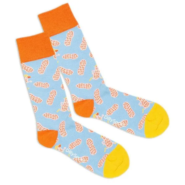 DillySocks DillySocks Socken Peanut Buddy aus Biobaumwoll-Mix, Blau, – Produktbild 1 von 4