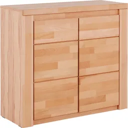 OTTO home Kommode Burano,90cm breit,35 cm tief, Fronten Massivholz, Holz massiv, Holzwerkstoff,2 Türen,2 breite Fächer – Produktbild 1 von 1