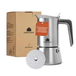 GROENENBERG GROENENBERG Edelstahl Espressokocher 4 Tassen (200 ml) | Induktion geeignet – Produktbild 1 von 1
