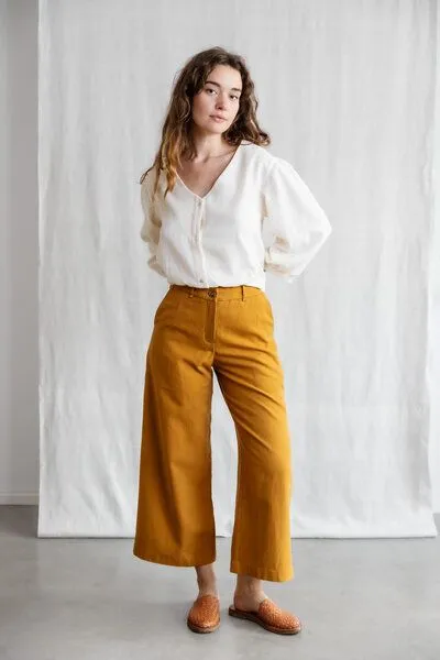 Jyoti - Fair Works Jyoti - Fair Works Bio-Baumwoll Culotte Hemani, Curry, – Produktbild 3 von 4