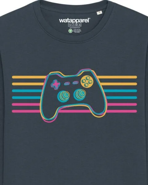 watapparel watapparel Sweatshirt Unisex Retro Joystick, India ink grey, – Produktbild 3 von 3