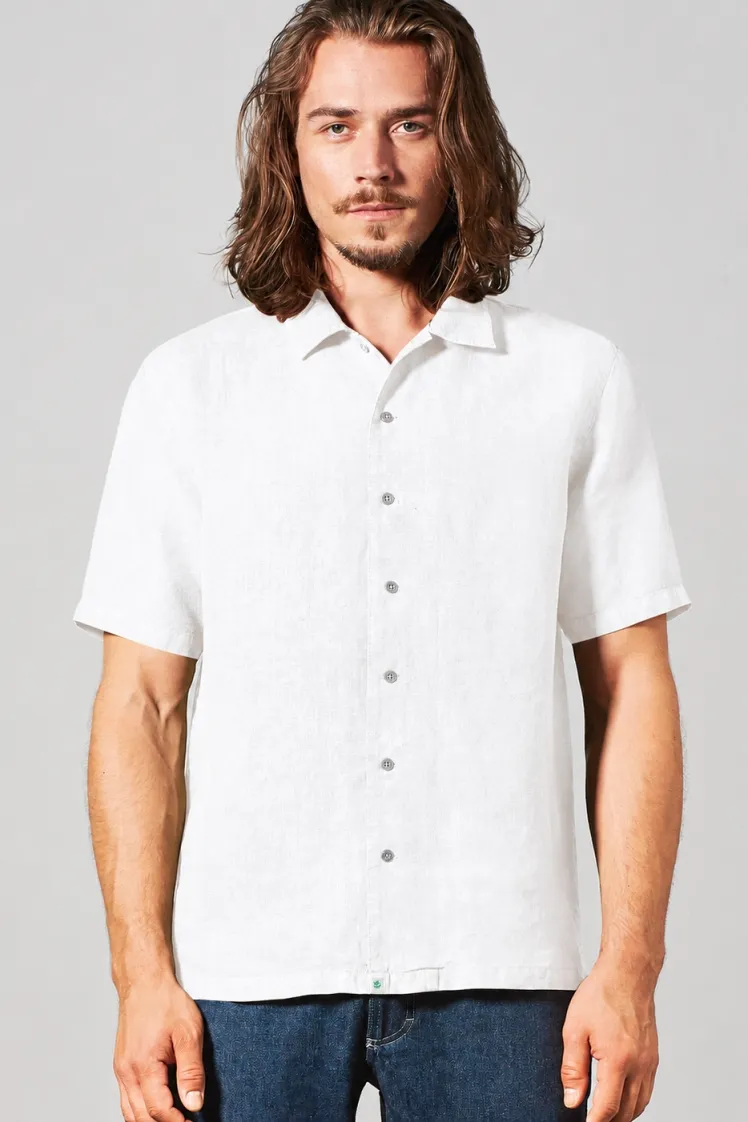 HempAge HempAge Herren vegan Weißes Freizeit-T-Shirt Mit Kurzen Ärmeln, Weiß, – Produktbild 2 von 2