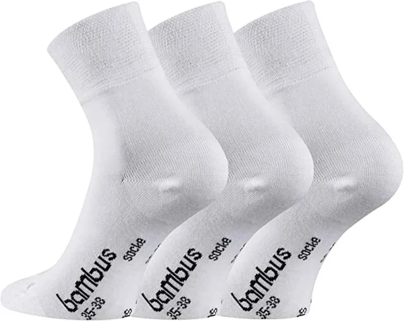 Wowerat Kurzsocken 3 Paar Bambus Kurzschaft Socken, weiche Quarter-Socken, Damen & Herren, Weiß, – Produktbild 1 von 3