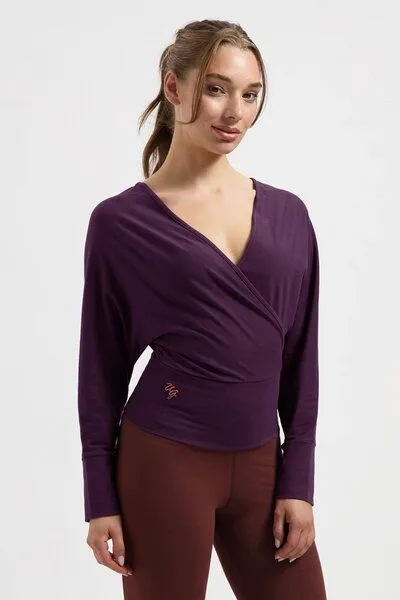 Urban Goddess Urban Goddess Ala Yoga Longsleeve Wrap Top, Bloom (lila), – Produktbild 2 von 4