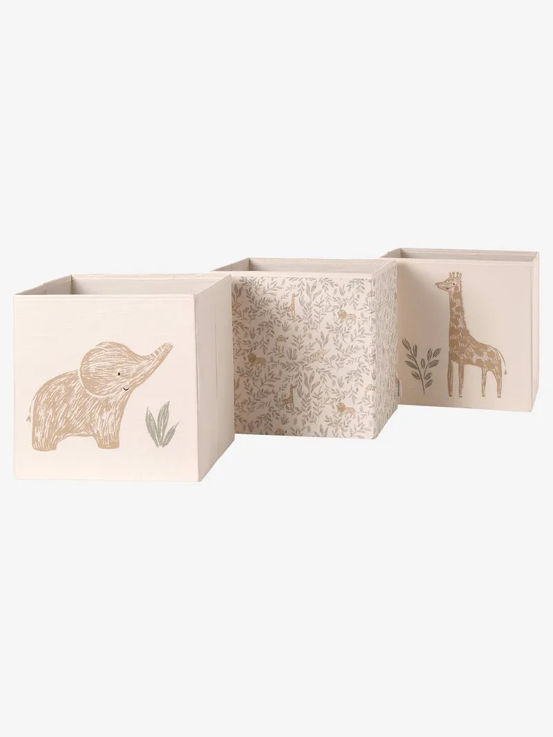 Vertbaudet Vertbaudet 3er-Set Kinderzimmer Aufbewahrungsboxen BABYLON, Beige, – Produktbild 2 von 6