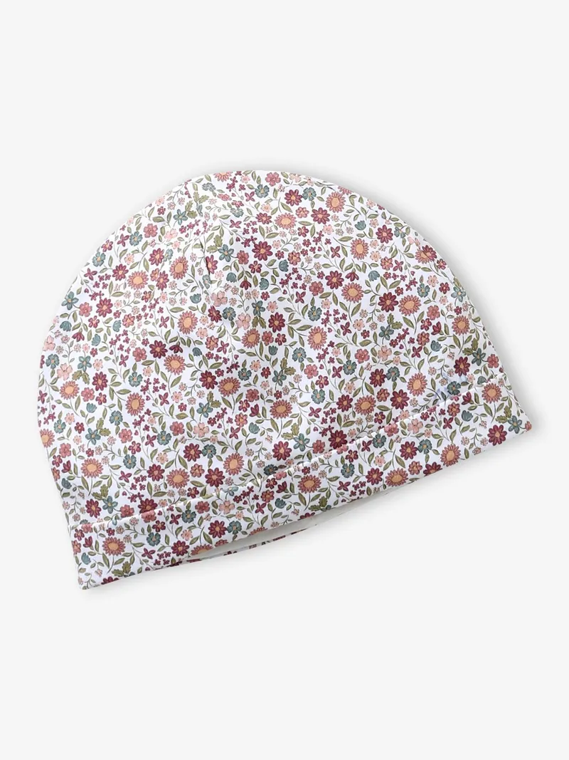 Vertbaudet Blumiges Set aus Mütze und Snood für Mädchen, Rosenholz, – Produktbild 2 von 4