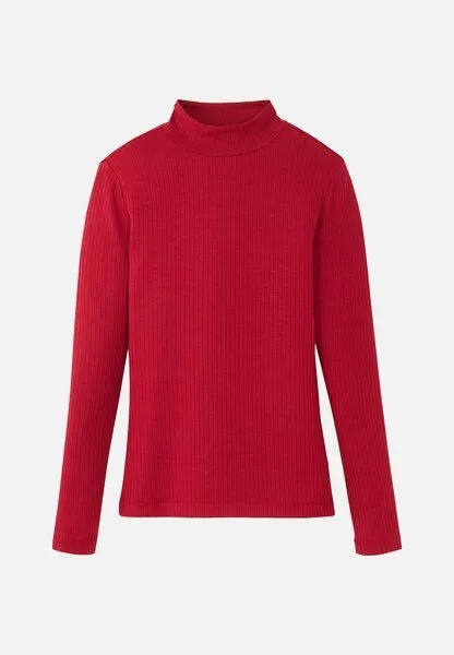 recolution Damen Rib Longsleeve aus Lenzing ECOVERO Mix - CRASSULA - recolution, Signal red (rot), – Produktbild 1 von 4