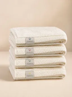 Pamukia Familien-Badset in Weiß für 4 Personen aus 100 % Bio-Baumwolle | Kollektion Essence | Pamukia – Produktbild 1 von 1