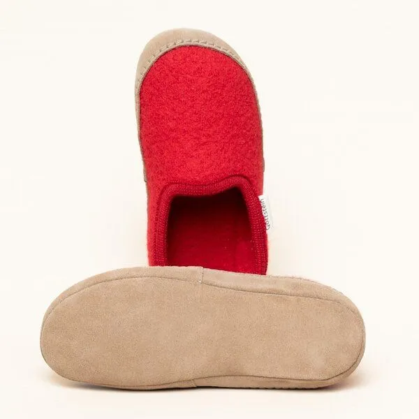 Gottstein Gottstein Woll-Hausschuh Cheyenne aus 100% Schurwolle | Hüttenschuh für Damen & Herren, Mittel-rot, – Produktbild 4 von 4