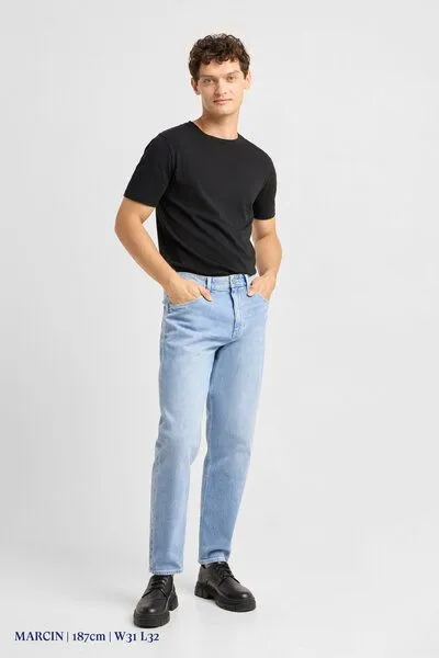 DAWN Herren Jeans RISE Relaxed Tapered DAWN Bio-Baumwolle, Bright blue, – Produktbild 3 von 6