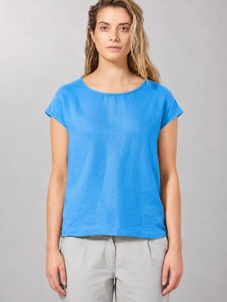 HempAge HempAge 100% Hanfbluse Damen, Topaz (blau), – Produktbild 2 von 4