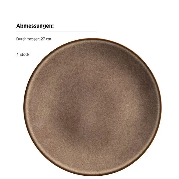 Mäser Mäser Tafelservice 8-tlg. "Smoky's" Steinzeug, Braun, – Produktbild 4 von 5