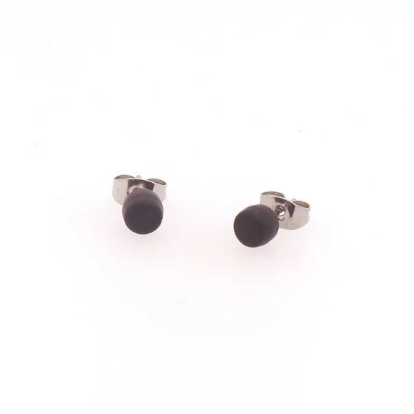 Mekhada Mekhada Tagua Ohrstecker TOPI 5 mm, Schwarz, – Produktbild 1 von 1