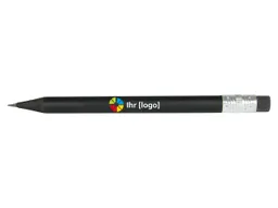FSC-zert. Bleistift rund schw durchgefärbt, 9,75 cm, mit Radiertip, farbig lackiert – Produktbild 1 von 1