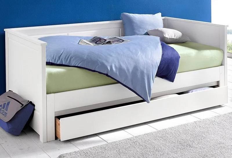 OTTO home Schubkasten "ERIK " nur passend zum Daybed "ERIK", massive Kiefer, auf Rollen, Weiß, – Produktbild 1 von 5