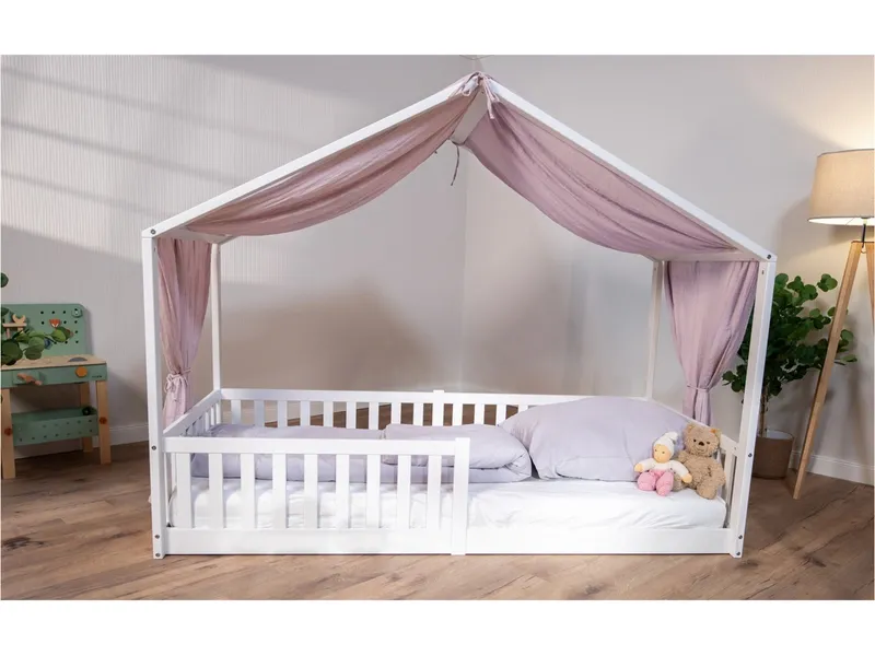 tiSsi® Baldachin Musselin für Hausbetten passend zu Bettmaß 120 - 140 x 200cm, altrosa, Rosa, – Produktbild 1 von 2