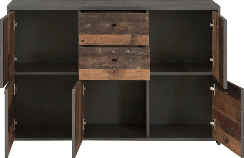FORTE Kommode CHEST, Breite ca. 114 cm, Grau, – Produktbild 4 von 5