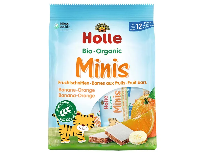Holle Holle Bio-Fruchtriegel "Minis" Banane-Orange, ab 12. Monat, 100 g – Produktbild 1 von 1