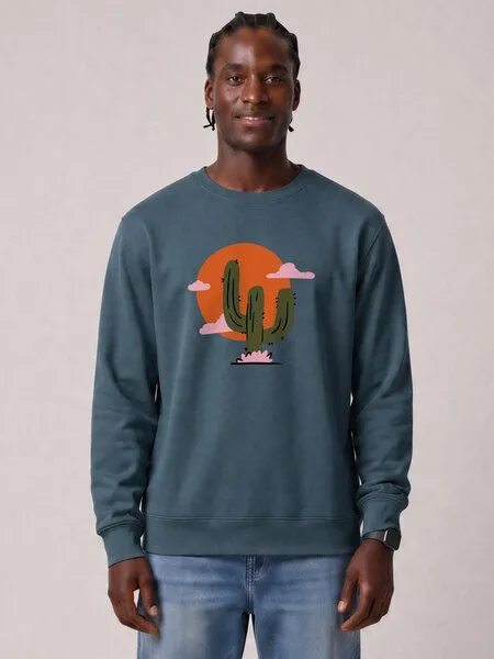 watapparel watapparel Sweatshirt Unisex Kaktus im Sonnenuntergang, Stargazer, – Produktbild 2 von 2