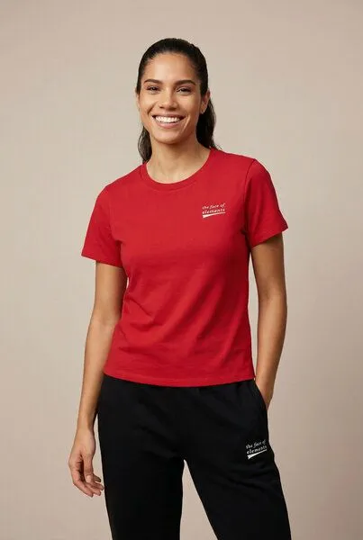 THE FACE OF ELEMENTS The Face of Elements Statement - Regular Fit T-Shirt aus Bio-Baumwolle, Signal red (rot), – Produktbild 2 von 3