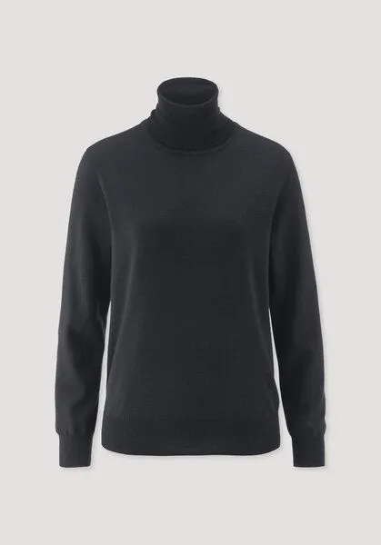 hessnatur hessnatur Rollkragenpullover Relaxed aus reiner Bio-Merinowolle, Marine, – Produktbild 4 von 4